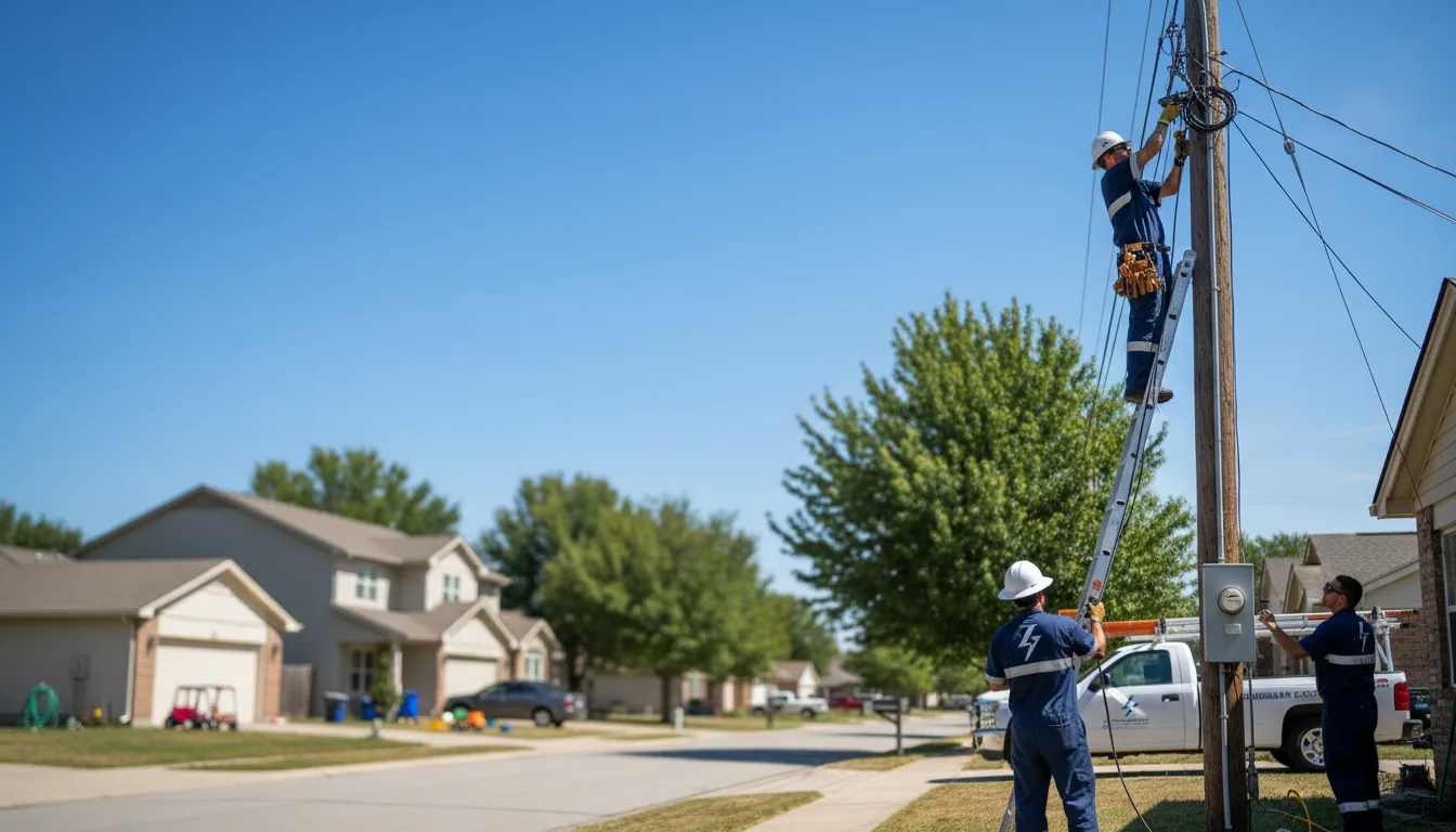 Residential electrician providing installation services in Wills Point, TX